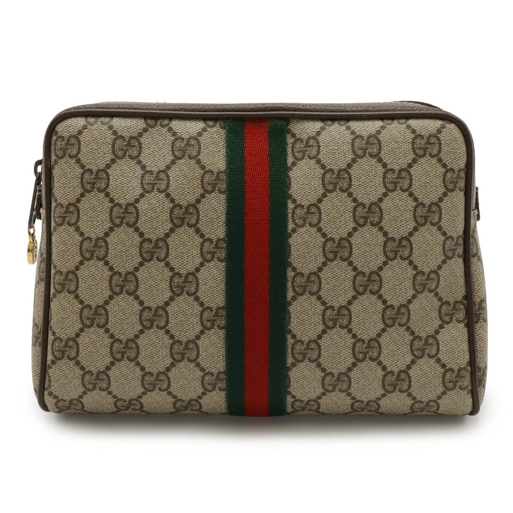 Gucci GG Plus Sherry Clutch Bag Shoulder Leather Beige Cream Mocha Brown 010 378